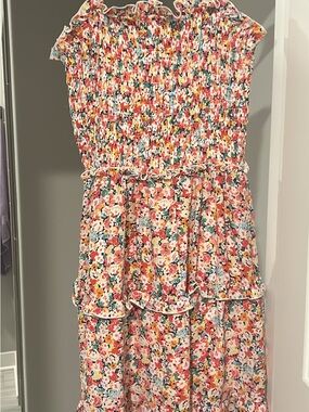 Jessica Simpson Multicolor Floral Smocked Tiered Dress